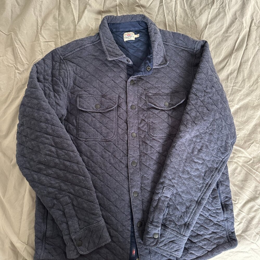 Faherty Quilted Fleece - Navy Melange